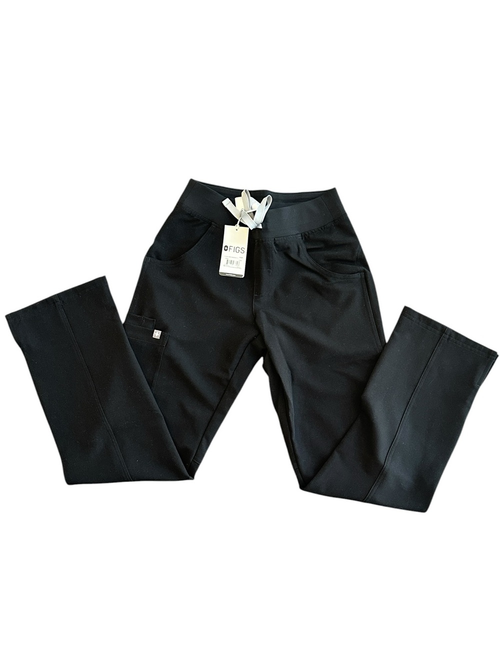 FIGS Kade Cargo Scrub Pants Black XXSP Petite New With Tags Jogger Medical